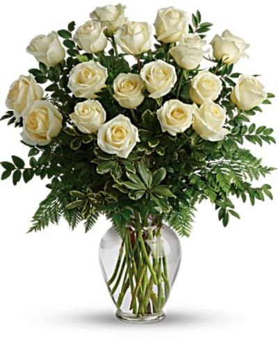 **Picture for example purposes only.  Please select rose count you wish to purchase.

Surprise your special one with this gorgeous arrangement of white roses available in three roses to three dozen wonderful blooms.

It’s an unforgettable display of your timeless love that they'll always remember.
<ul>
 	<li>Our florists hand-design each arrangement, so colors, varieties and containers may vary due to local availability</li>
</ul>