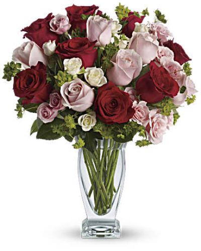 <div class="summary entry-summary">
<div class="woocommerce-product-details__short-description">

Show her your romantic side big-time with gorgeous red, pink and white roses spectacularly presented in a clear glass vase.
She’ll fall in love with you all over again.
The lush bouquet includes red roses, pink roses, white spray roses and light pink spray roses accented with assorted greenery.
<ul>
 	<li>Our florists hand-design each arrangement, so colors, varieties and containers may vary due to local availability</li>
</ul>
</div>
</div>
<div class="woocommerce-tabs wc-tabs-wrapper">

&nbsp;

</div>