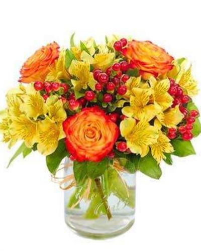 Capture the essence of spring with this wonderfully vibrant collection of flowers that will brighten anyone's day. A perfect way to let someone know you're thinking of them, send them the gift of brightly colored flowers that will make them smile!
<ul>
 	<li>Our florists hand-design each arrangement, so colors, varieties and containers may vary due to local availability</li>
</ul>