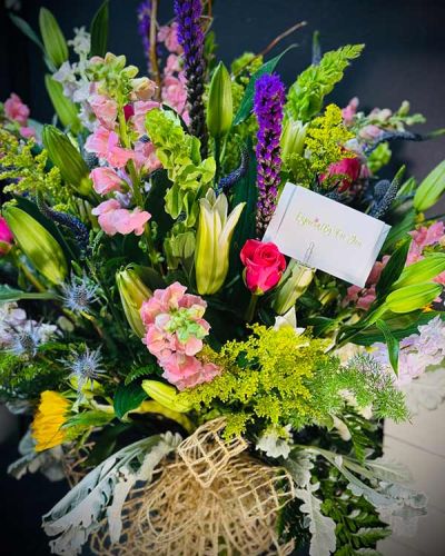 When "Thank You" just doesnt feel big enough... this is it!  The Grand Gesture is a breathtaking, over-the-top arrangement designed to honor the woman who has give you everything.  Overflowing with luxurious pink blooms, lush greens, and more, this design exudes warmth, grace, and unconditional love.

Each stem is thoughtfully selected and artfully arranged to create a full, lush presentation that makes a statement the moment it arrives.  It's more than flowers... it's a reflection of everything she is and everything she's poured into the ones she loves.

For the Mother who raised you... or the mother of your children who stands beside you every day...  This is more than a gift.. This is <strong>The Grand Gesture!</strong>

(Premium blooms, Designer's Choice of the freshest, most beautiful pink florals available.  Sized to impress and guaranteed to leave her speechless.)